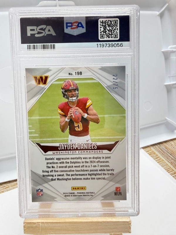 2024 Panini Phoenix Jayden Daniels #198 Bronze 22/75 RC Commanders PSA 9 view 2