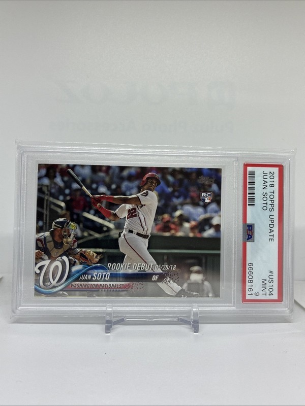 Juan Soto Rookie RC 2018 Topps Update #US104 Nationals Mets PSA Mint 9 view 2
