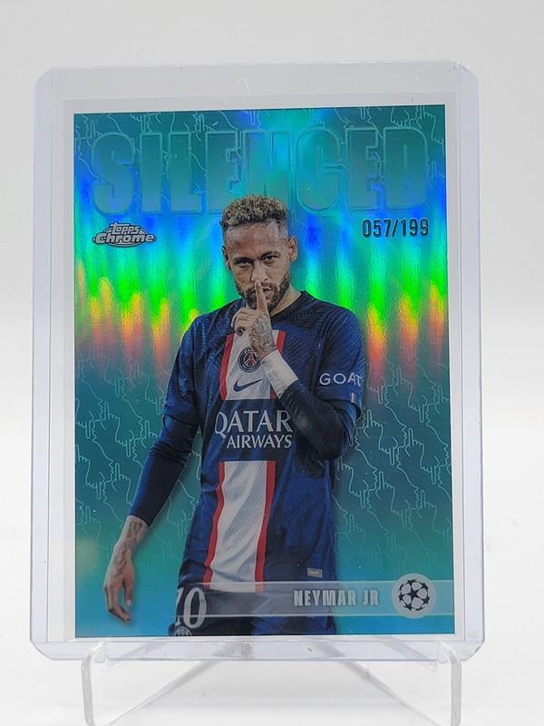 NEYMAR JR 2025-26 TOPPS CHROME UCL SILENCED AQUA REFRACTOR #SHH-1 /199 Q2754
