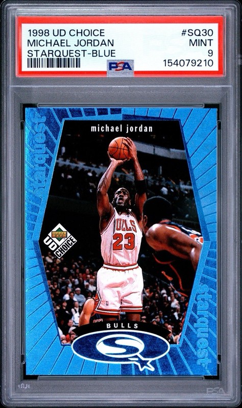 MICHAEL JORDAN 1998 UD CHOICE STARQUEST SQ30 BLUE 🔥 PARALLEL 🐐 PSA 9 MINT