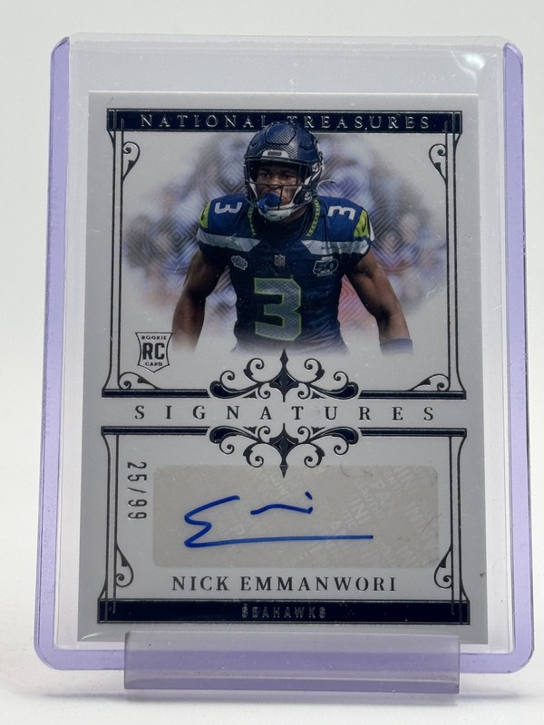 NICK EMMANWORI 2025 NATIONAL TREASURES ROOKIE AUTO /99 SEATTLE SEAHAWKS Q3882
