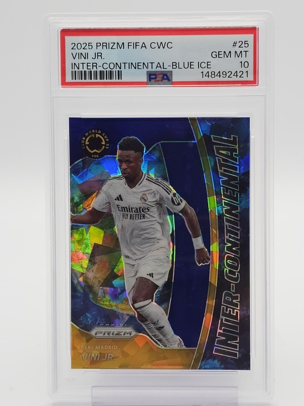 VINI JR. 2025-26 PRIZM FIFA CWC INTER-CONTINENTAL BLUE ICE /99 #25 PSA 10 Q5333