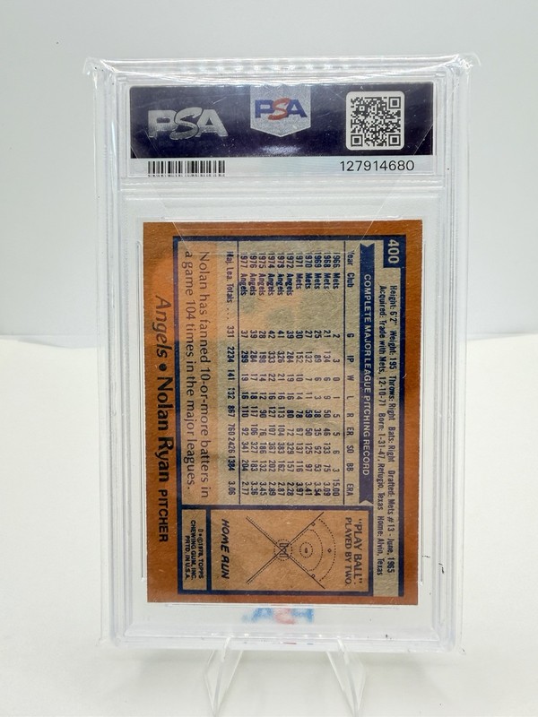 1978 Topps #400 Nolan Ryan - PSA 6 EX-MT view 2