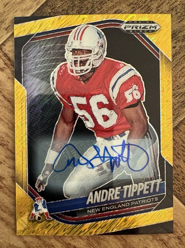 2025 Panini Prizm Black Andre Tippett #92 Gold Shimmer Auto /10