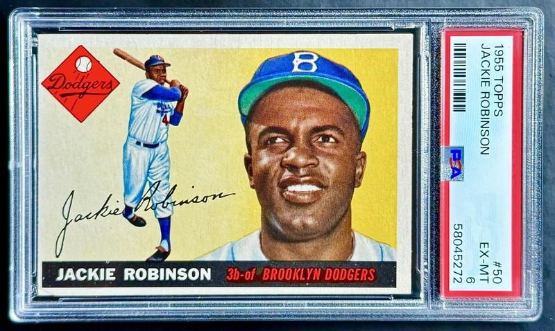 1955 Topps JACKIE ROBINSON #50 PSA 6 EX-MT! VIBRANT COLORS!