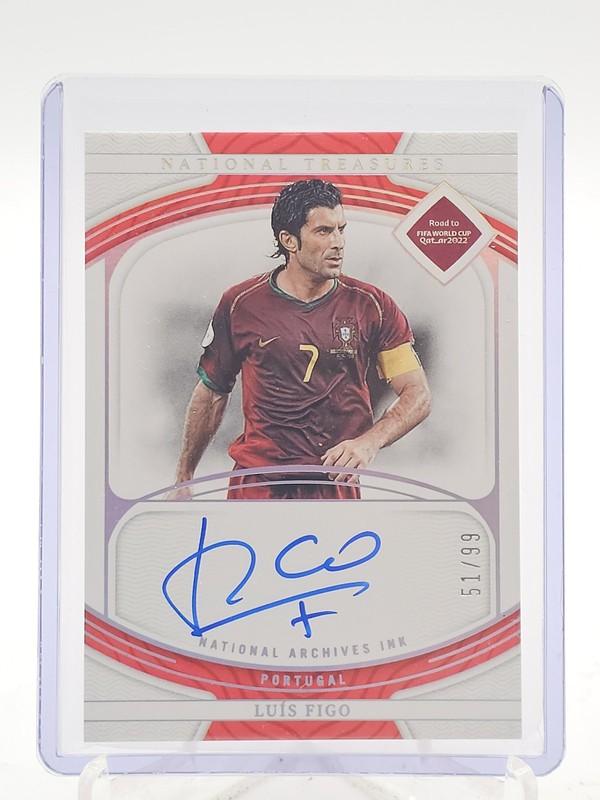 LUIS FIGO 2022-23 NATIONAL TREASURES ROAD TO WORLD CUP AUTO /99 Q5332