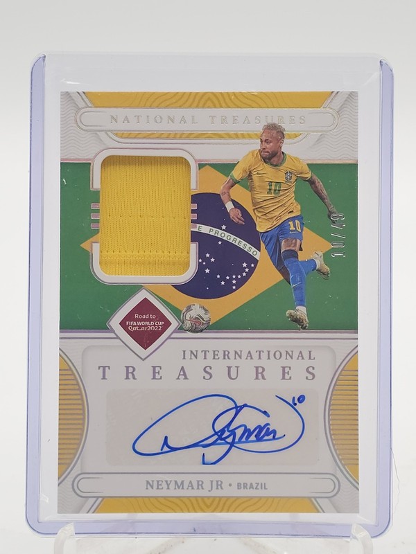 NEYMAR JR 2022-23 NATIONAL TREASURES INTL TREASURES AUTO JERSEY /49 Q5332