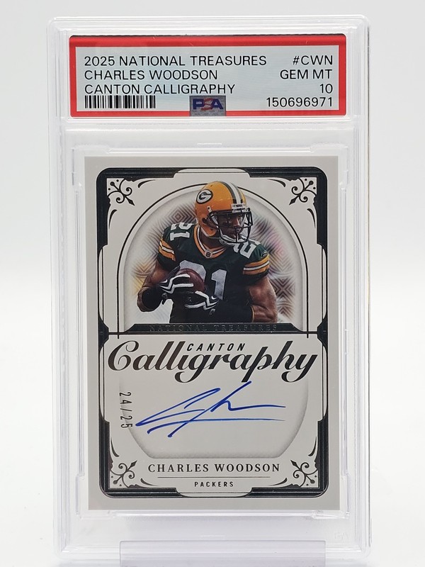 CHARLES WOODSON 2025 NATIONAL TREASURES CANTON CALLIGRAPHY AUTO /25 PSA 10 Q3098