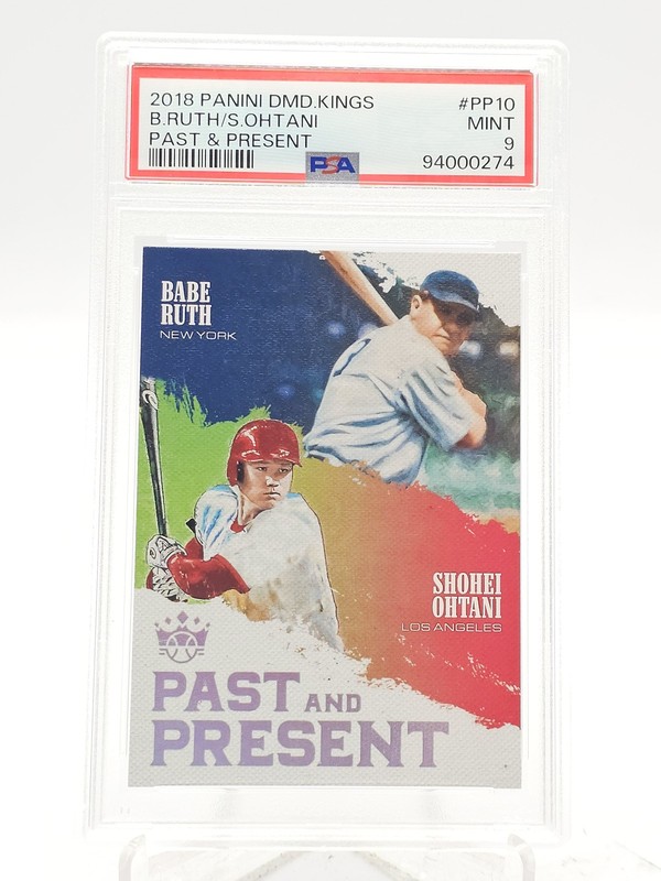 BABE RUTH SHOHEI OHTANI 2018 PANINI DIAMOND KINGS PAST & PRESENT PSA 9 Q2796