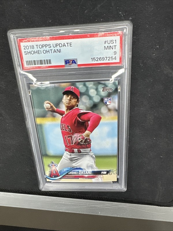 2018 Shohei Ohtani RC Topps Update Red Jersey Pitching PSA 9 Angels Baseball
