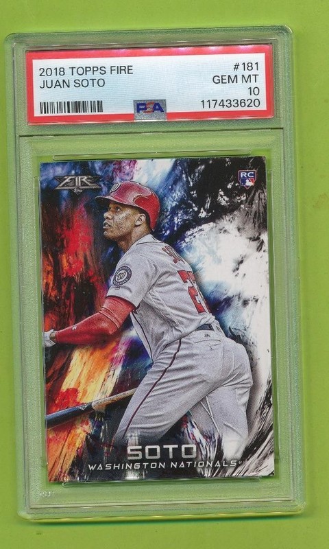 2018 Topps Fire Rookie - Juan Soto (#181)  Washington Nationals   PSA 10