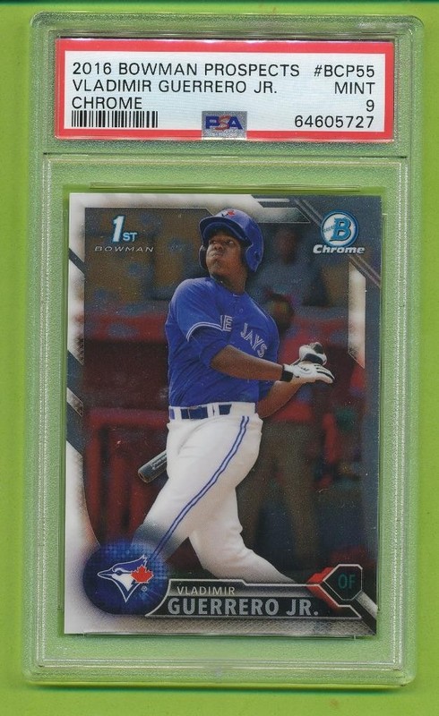 2016 Bowman Prospects Chrome - Vladimir Guerrero, Jr (BCP55) Blue Jays PSA 9