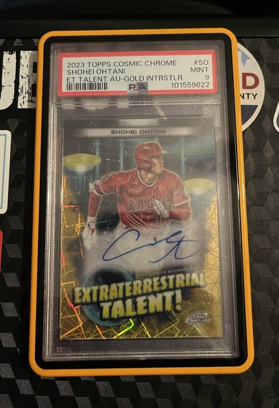 2023 Topps Cosmic Chrome Shohei Ohtani Gold  Interstellar Refractor Auto/50 PSA