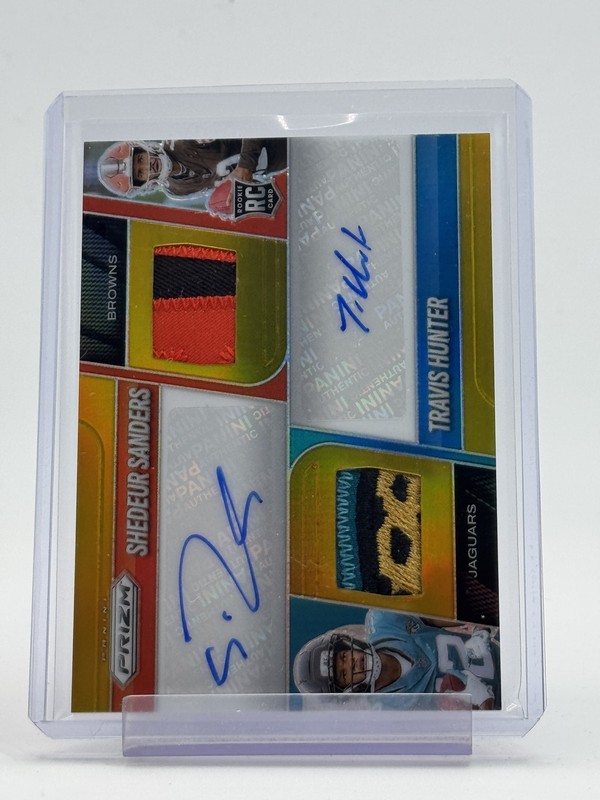 SANDERS/HUNTER 2025 PRIZM DUAL GOLD ROOKIE RPA PATCH AUTO /10 #DPA-THSS Q4244