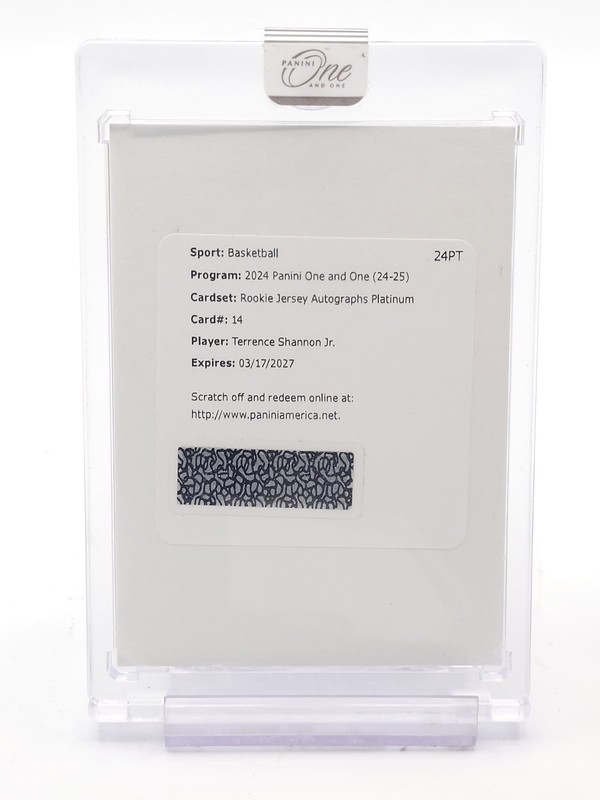 TERRENCE SHANNON JR 2024-25 ONE AND ONE PLATINUM RPA ROOKIE AUTO 1/1 Q6438