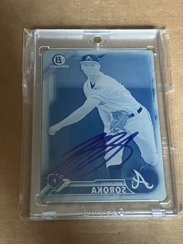 2016 Bowman MICHAEL MIKE SOROKA Printing Plate Auto IP Braves Diamondbacks 1/1