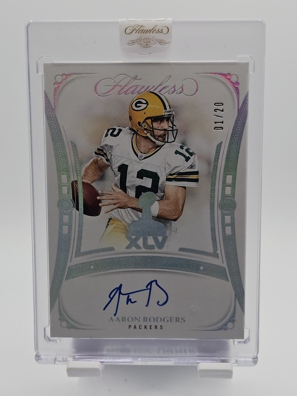 AARON RODGERS 2024 FLAWLESS CHAMPIONSHIP SIGNATURES AUTO SILVER /20 Q4549