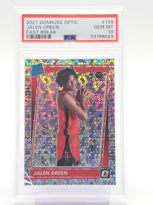 JALEN GREEN 2021-22 DONRUSS OPTIC FAST BREAK ROOKIE #159 PSA 10 Q6438