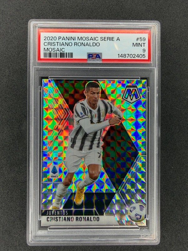 2020-21 Panini Mosaic Serie A Cristiano Ronaldo #59 Mosaic Prizm PSA 9 Mint SP