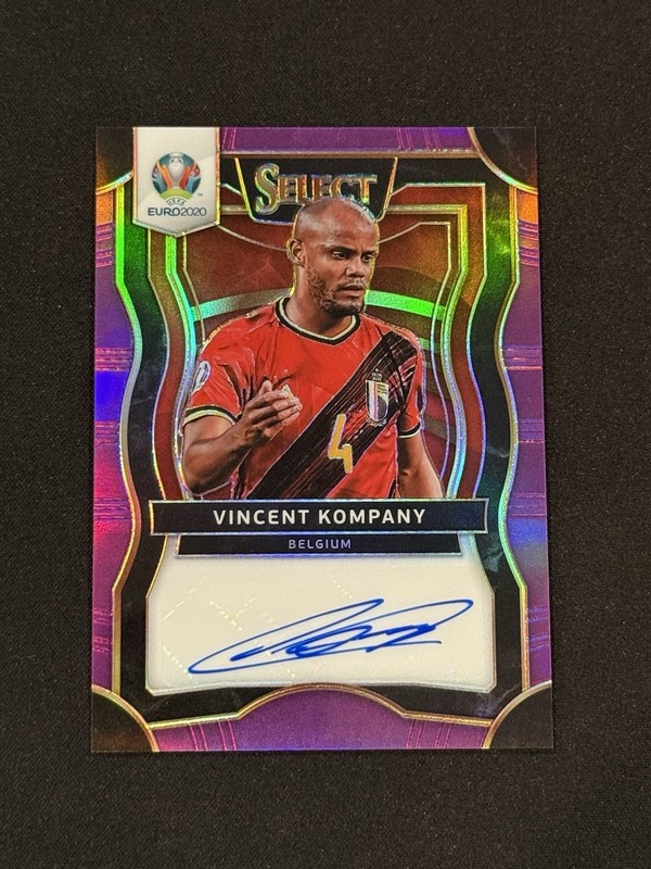 2020 Panini Select UEFA Vincent Kompany Auto Purple Prizm #75 #SI-VK view 1