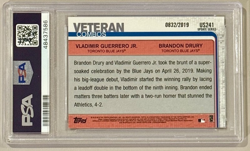 2019 Topps Update GOLD Vladimir Guerrero Jr RC PSA 9 /2019 Numbered SP #US241 19 view 2