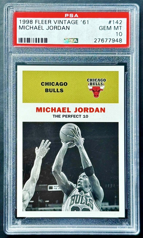 1998-99 Fleer Vintage '61 MICHAEL JORDAN #142 The Perfect 10 PSA 10 Gem Mint