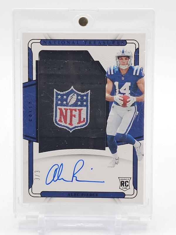 ALEC PIERCE 2022 NATIONAL TREASURES RPA ROOKIE SHIELD PATCH AUTO 3/3 Q5700