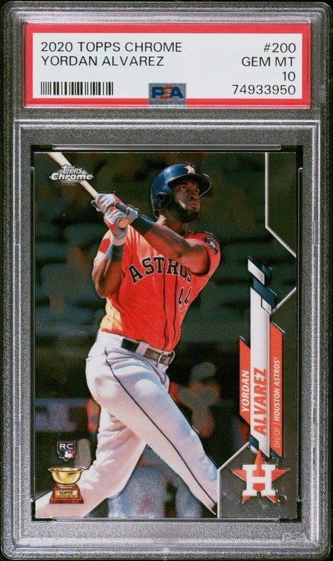 YORDAN ALVAREZ 2020 TOPPS CHROME ROOKIE #200 ASTROS GEM MINT PSA 10