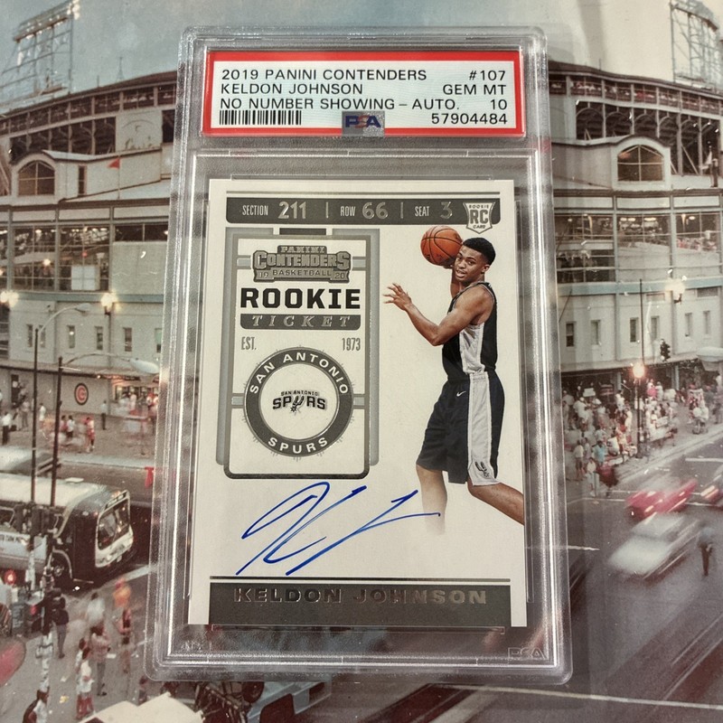Keldon Johnson 2019-20 Panini Contenders No Number PSA 10 Gem Rookie Auto