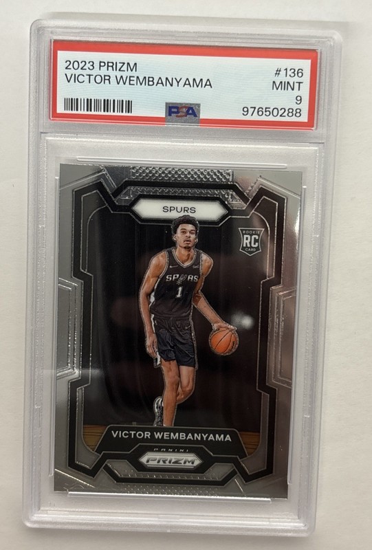 2023 PANINI PRIZM #136 VICTOR WEMBANYAMA ROOKIE PSA 9