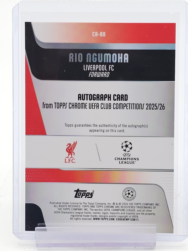 RIO NGUMOHA 2025-26 TOPPS CHROME UEFA GEOMETRIC ROOKIE AUTO #CA-RN Q5332 view 2