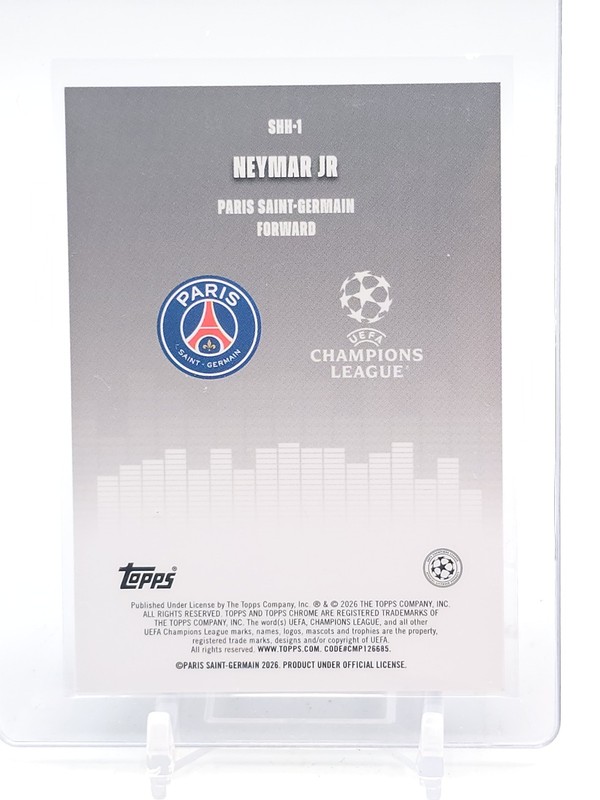 NEYMAR JR 2026-27 TOPPS CHROME UCL SILENCED REFRACTOR SSP #SHH-1 PSG Q2754 view 2