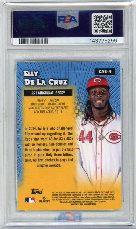 2025 Topps Chrome Elly De La Cruz All-Etch Refractor #CAE4 PSA 10.. view 2