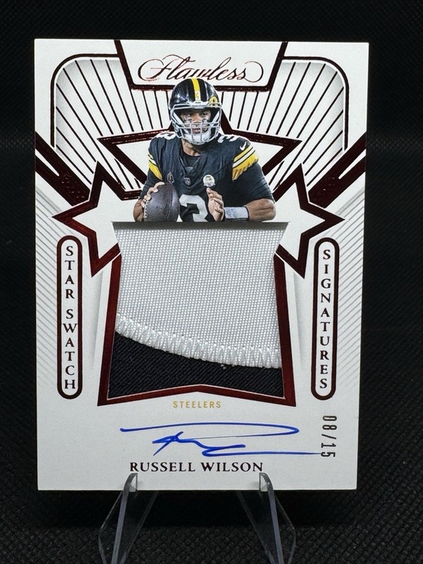 2024 Flawless RUSSELL WILSON Star Swatch Ruby Patch Auto 8/15 #SS-RWI Steelers