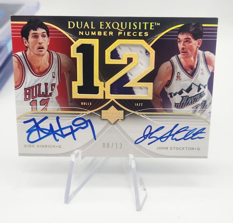 STOCKTON / HINRICH 2006-07 EXQUISITE DUAL NUMBER PIECES DUAL PATCH AUTO 08/12