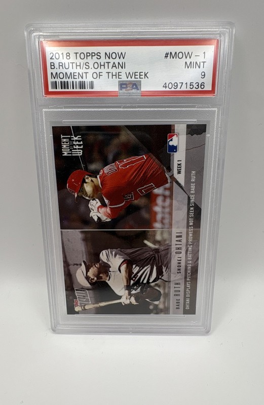 2018 Topps Now - Moment of the Week Shohei Ohtani, Babe Ruth #MOW-1 - PSA 9 MINT