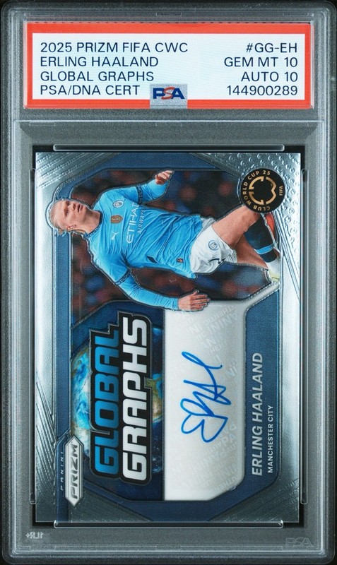 2025 Panini Prizm FIFA CWC Global Graphs Erling Haaland Auto PSA 10 #GG-EH