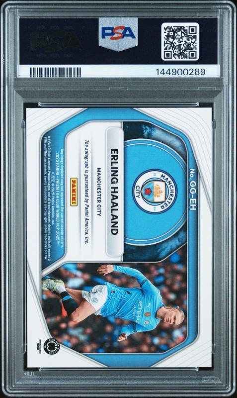 2025 Panini Prizm FIFA CWC Global Graphs Erling Haaland Auto PSA 10 #GG-EH view 2