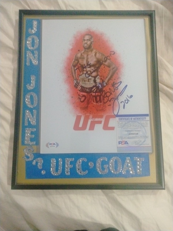 Jon Bones Jones The Goat Auto 8x10 With PSA  Framed🔥🔥🔥