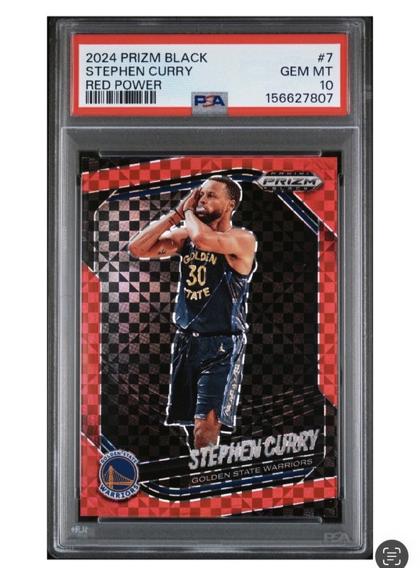 STEPHEN CURRY 2024-25 PANINI PRIZM BLACK RED POWER /75 GEM MINT PSA 10 Q4244