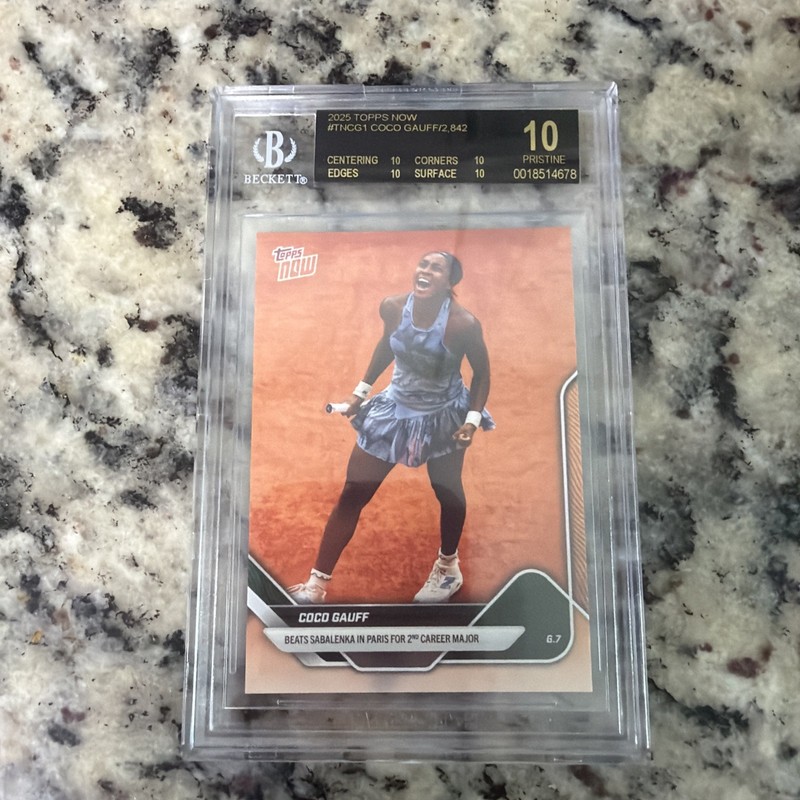 Coco Gauff  /2842 BGS 10 Pristine Black Label - 2025 Topps Now