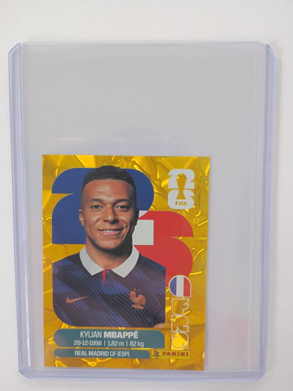 Kylian Mbappe Panini FIFA World Cup 2026 Gold Crumple Sticker Exclusive