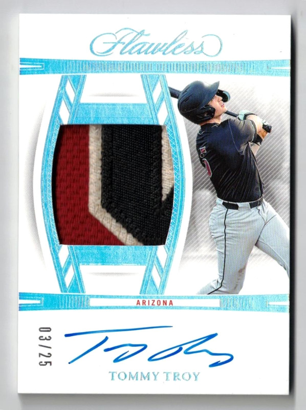 2024 Panini Flawless PATCH RC AUTO Tommy Troy! Diamondbacks Rookie Autograph /25