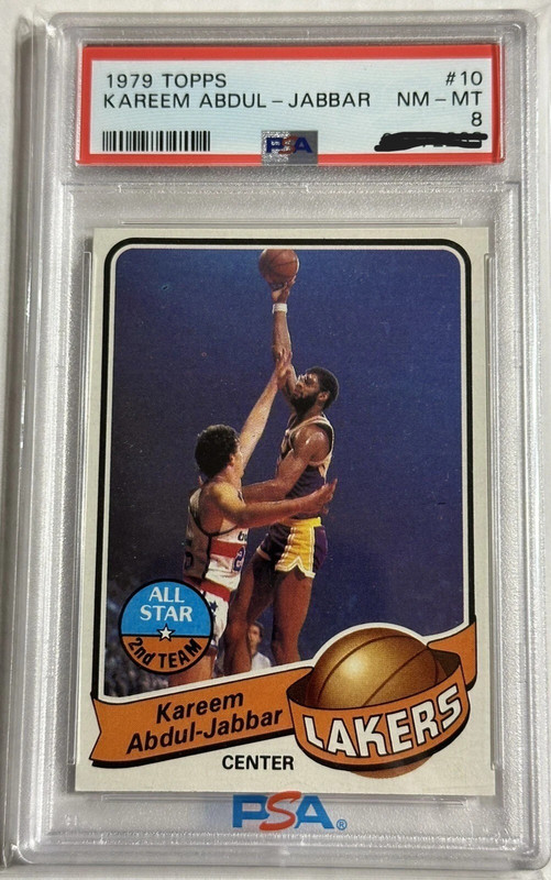 1979 Topps #10 KAREEM ABDUL-JABBAR PSA NM - MT 8 LAKERS view 1