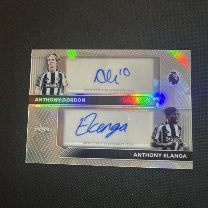 Topps Chrome Premier League Dual Autograph Anthony Gordon Elanga Newcastle 2026