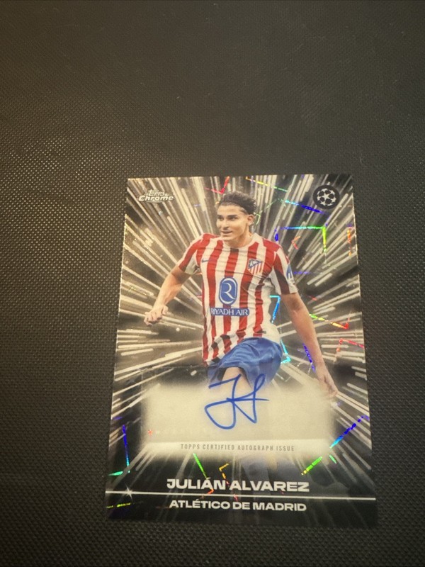 2025-26 Topps Chrome Black Lazer Auto Julian Alvarez #BLA-JA Refractor