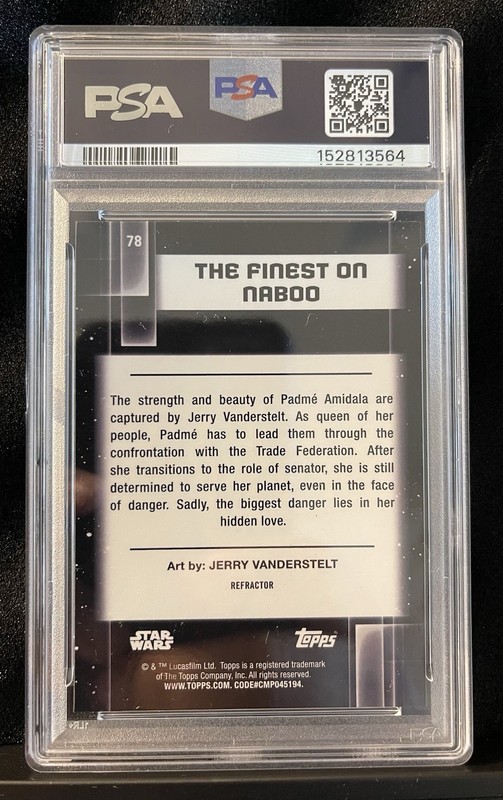 2021 Star Wars Galaxy Chrome Refractor Finest on Naboo #78 PSA 10 GEM MINT Padme view 2