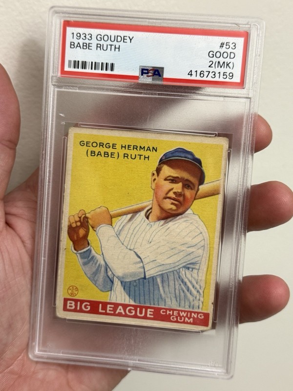 1933 Goudey #53 Babe Ruth New York Yankees PSA 2 (MK) GOOD Yellow Batting
