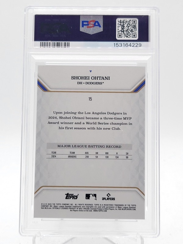 SHOHEI OHTANI 2025 TOPPS MLB MVP KANJI VARIATION /25 #15 DODGERS PSA 10 Q3855 view 2