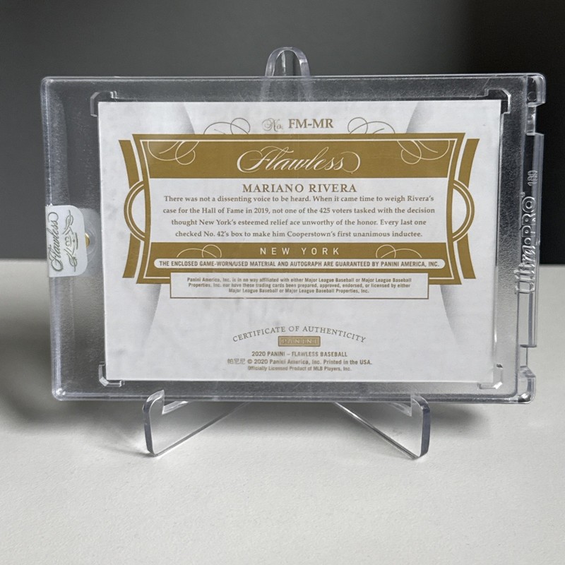 Mariano Rivera Flawless Milestones Patch Auto 1/5 Panini Sealed view 2